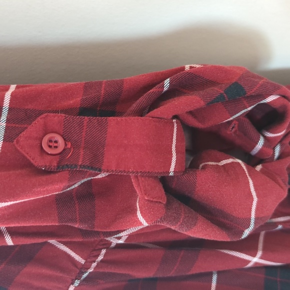 TORRID Red & Black Plaid Mini Challis Shirt Dress - Picture 13 of 16